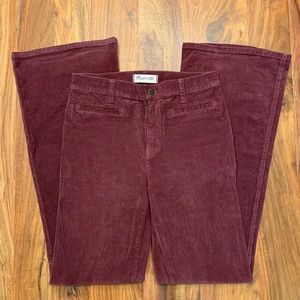 Madewell Corduroy Flea Market Flare in burgundy 26